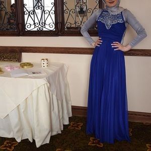 Blue Maxi Dress/ Prom Dress/ Wedding Guest Dress